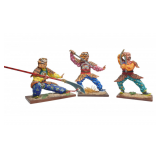 Three Russian Studio Metal Chinese Warrior Figures