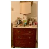Marble topped walnut dresser
