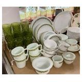 Green Dailey Corelle dinnerware