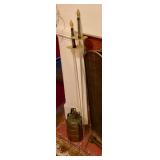 Swords, brass miners lunch box