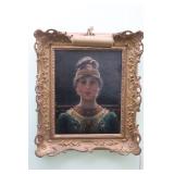 Paul Antoine De La Boulaye Portrait Of A Young Woman Oil On Canvas Painting  