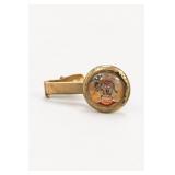 Gold-Tone Tie Clip with Crest Design