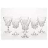 Set of Five Clear Glass Goblets