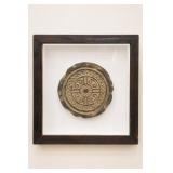 Framed Decorative Round Metal Plaque