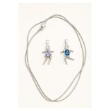 Silver-Tone Necklace with Two Figure Pendants