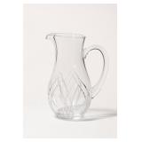 Clear Glass Pitcher with Cut Design