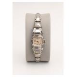 Silver-Tone Rectangular Wristwatch