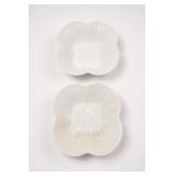 Pair of White Flower-Shaped Bowls