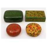 Four Painted Decorative Boxes