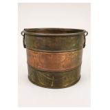 Metal and Copper-Tone Bucket with Handles