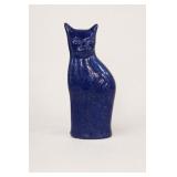 Blue Ceramic Cat Figurine