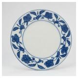 Blue and White Floral Decorated Plate