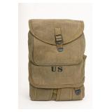 Khaki Canvas Backpack with US Marking