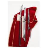 Three-Piece Metal Carving Set with Red Case