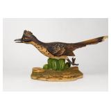 Painted Roadrunner Bird Figurine