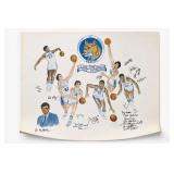 Framed Basketball Team Print with Signatures