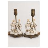 Pair of Porcelain Figural Table Lamp Bases