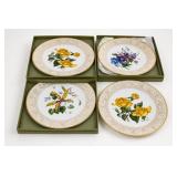 Set of Four Floral Decorated Plates