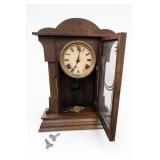Wooden Mantel Clock with Pendulum and Keys
