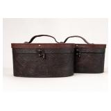 Pair of Brown Textured Carrying Cases