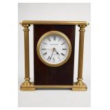 Wood and Gold-Tone Mantel Clock