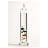 Tall Glass Galileo Thermometer with Colored Spheres