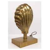Gold-Tone Shell Form Table Lamp