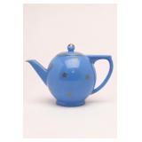 Blue Ceramic Teapot with Dots