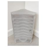 White Corner Wall Cabinet with Glass Door
