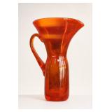 Orange Glass Pitcher