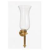 Gold-Tone Wall Sconce with Glass Hurricane Shade