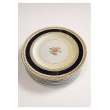 Stack of Floral Decorated Dinner Plates