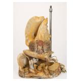 Beige and Brown Sculptural Table Lamp Base