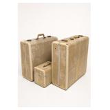 Set of Three Tan Suitcases