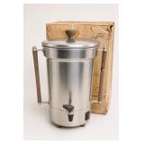 Silver-Tone Metal Coffee Urn with Box