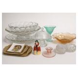 Assorted Decorative Glassware and Trinket Dishes