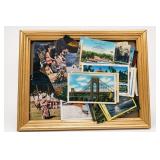 Framed Postcard and Photograph Collage