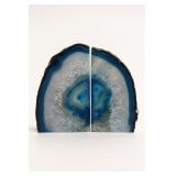Pair of Blue Agate Bookends