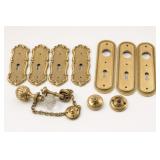 Gold-Tone Door Plate and Knob Hardware Set
