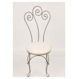 Metal Scrollwork Chair with White Cushion