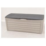 Gray and Beige Plastic Storage Bench