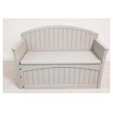 Light Gray Wooden Storage Bench