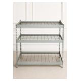 Gray Metal Three-Tier Wire Shelf