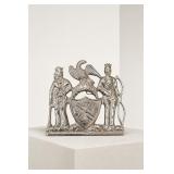 Silver-Tone Figural Crest Decor Piece