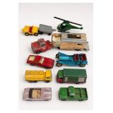 Assorted Die-Cast Toy Vehicles and Helicopter