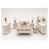 White Dollhouse Bedroom Furniture Set