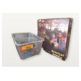 Board Game and Plastic Bin of Game Pieces