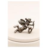 Silver-Tone Angel Figurine with Horn