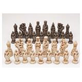 Carved Chess Piece Set