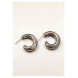 Silver-Tone Hoop Earrings Pair